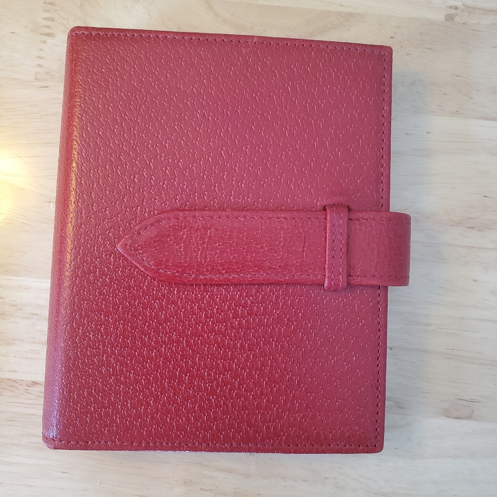 Smythson of bond street red leather planner